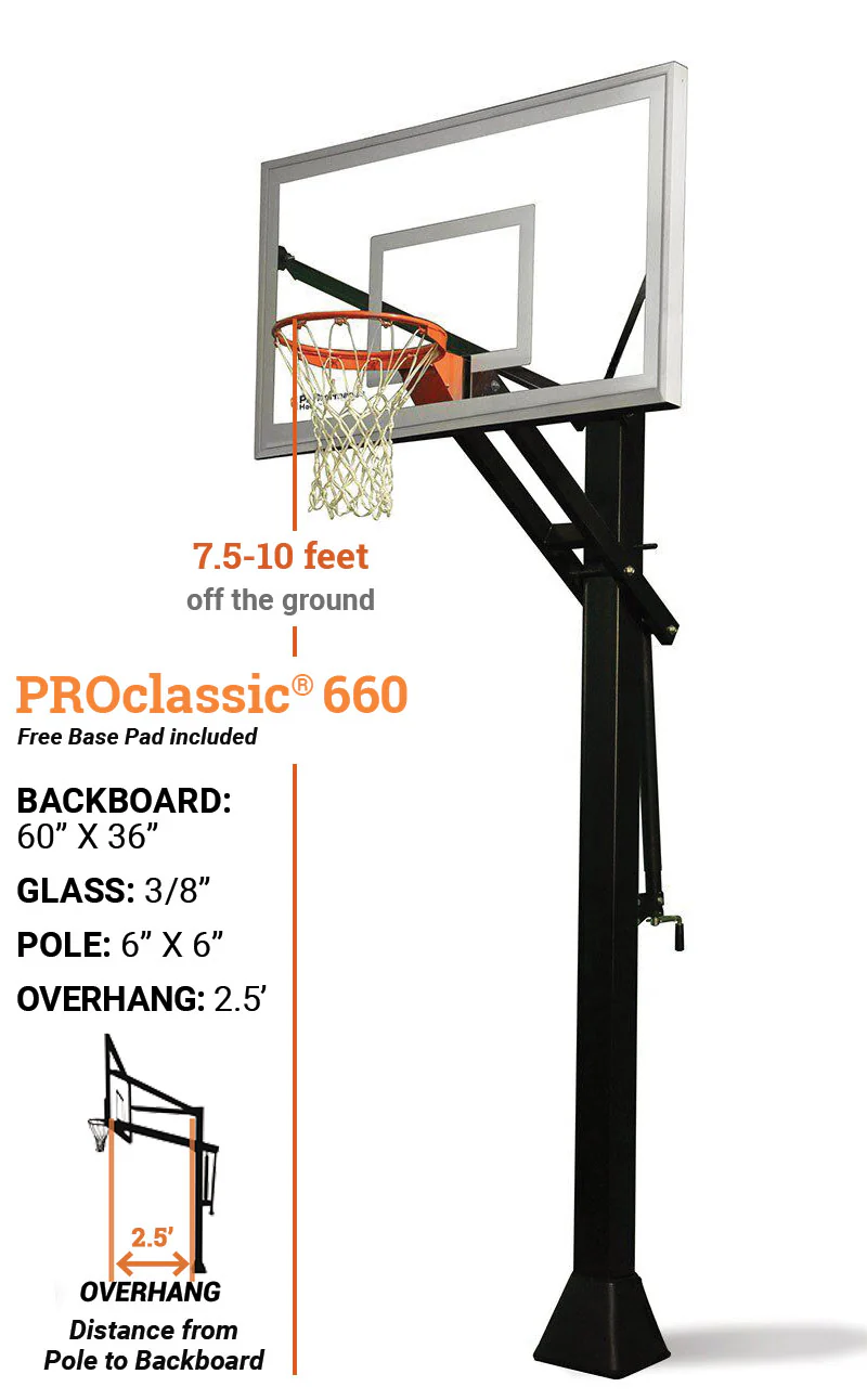 PROclassic® 660 – 60" Adjustable Basketball Hoop System - Image 5