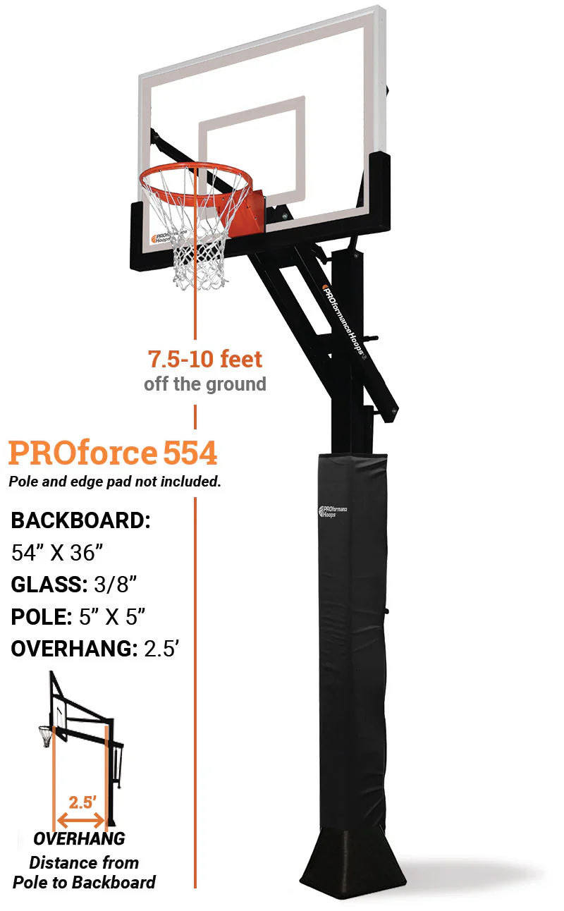 PROforce® 554 – 54" Adjustable Basketball Hoop System - Image 3