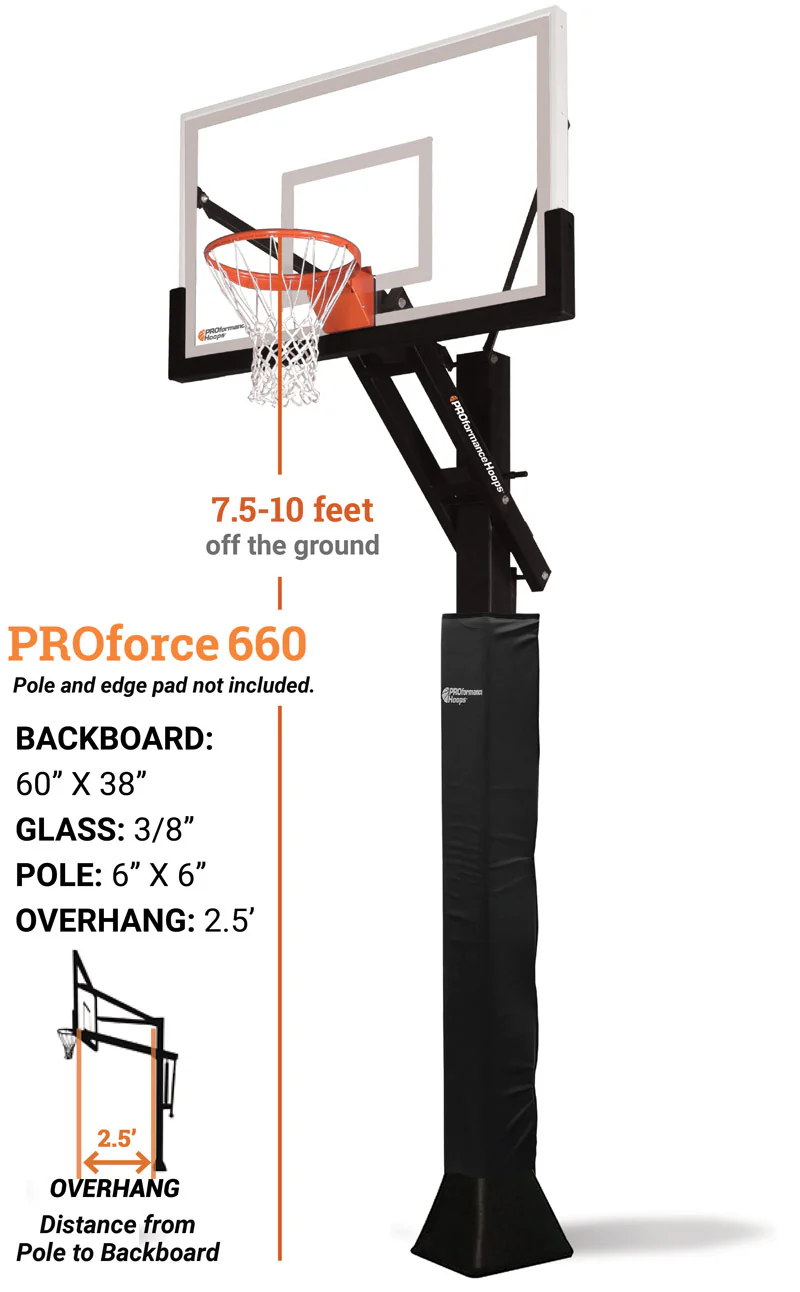 PROforce® 660 | Best Seller – 60" Adjustable Basketball Hoop System - Image 3