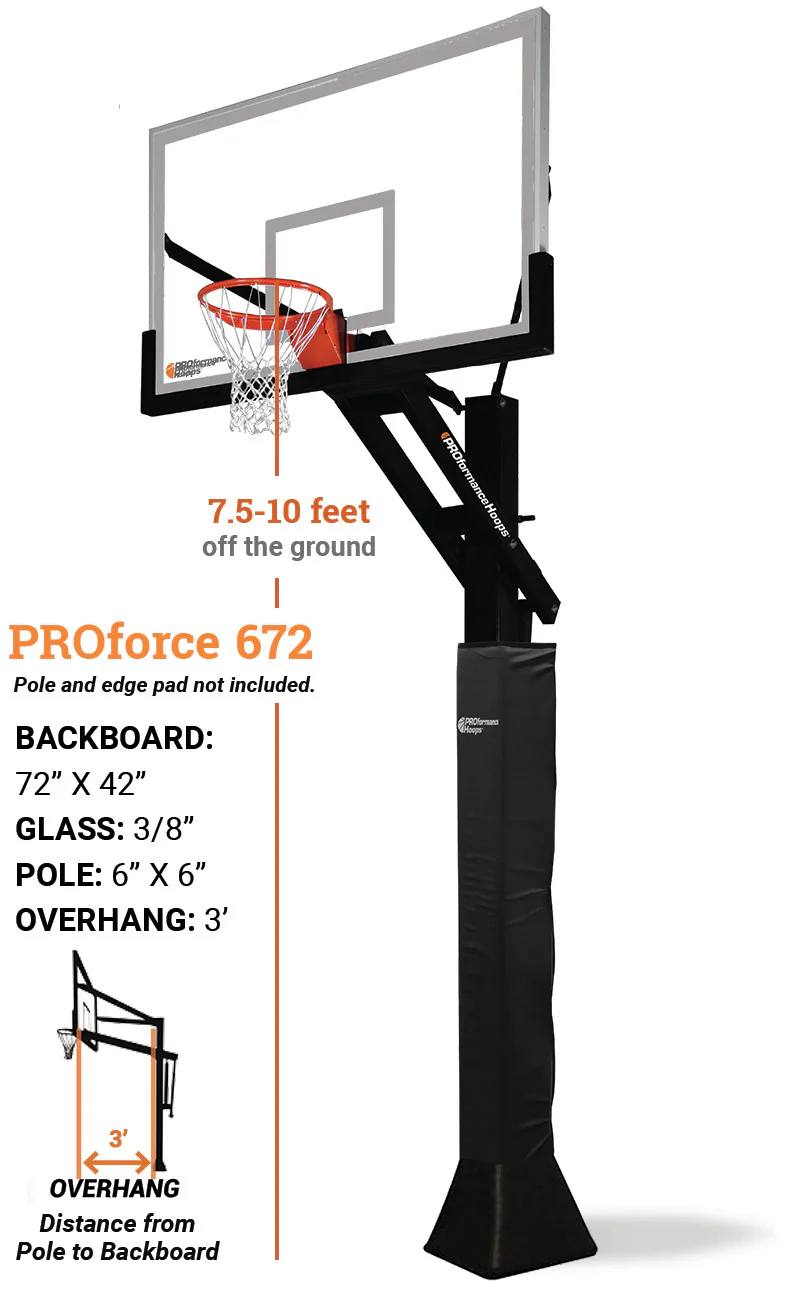 PROforce® 672 – 72" Adjustable Basketball Hoop System - Image 3