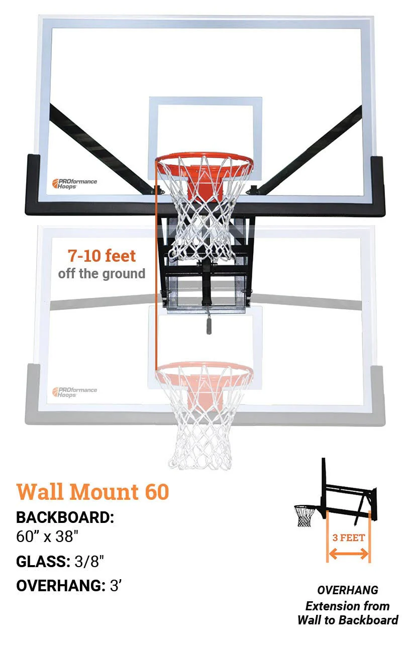 PROview® 60 - Wall-Mounted Basketball Goal with 60" Backboard - Image 4