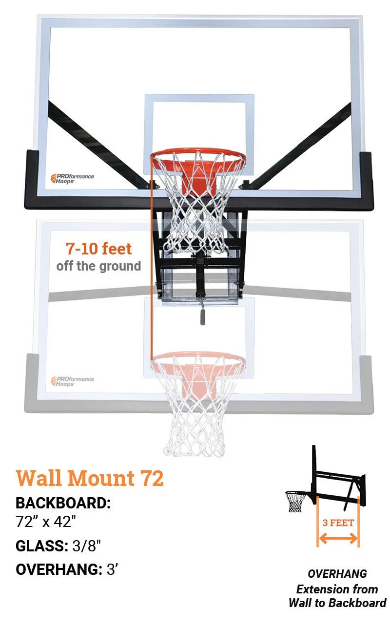 PROview® 72 - Wall-Mounted Basketball Goal with 72" Backboard - Image 4