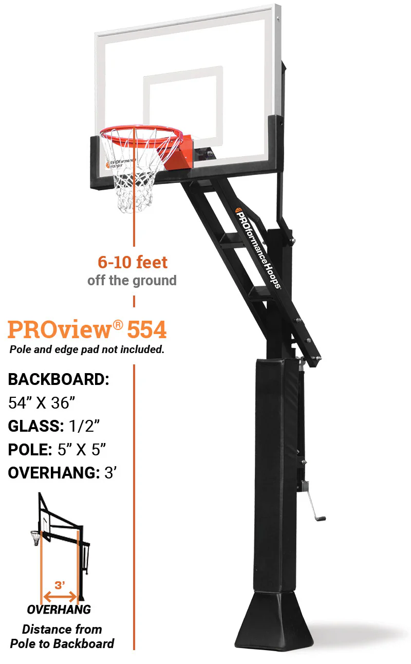 PROview® 554 – 54" Adjustable Basketball Hoop System - Image 3