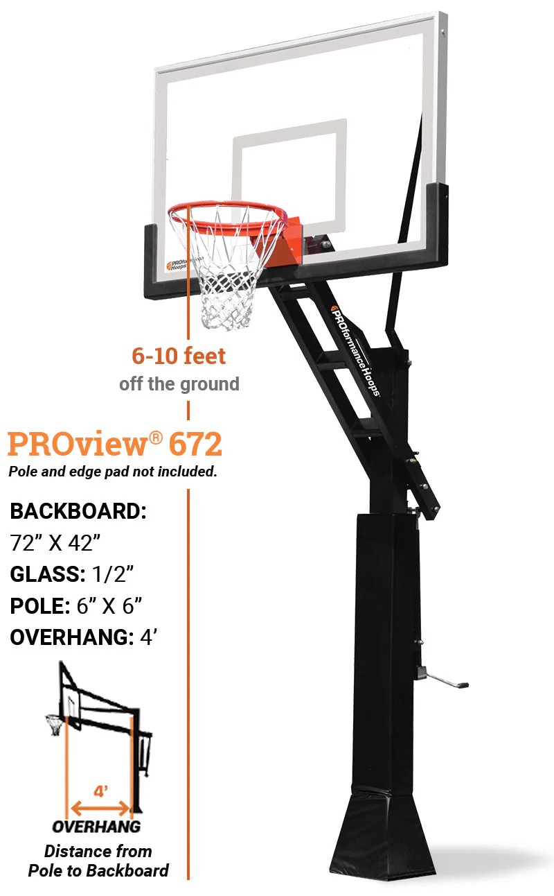 PROview® 672 – 72" Adjustable Basketball Hoop System - Image 3