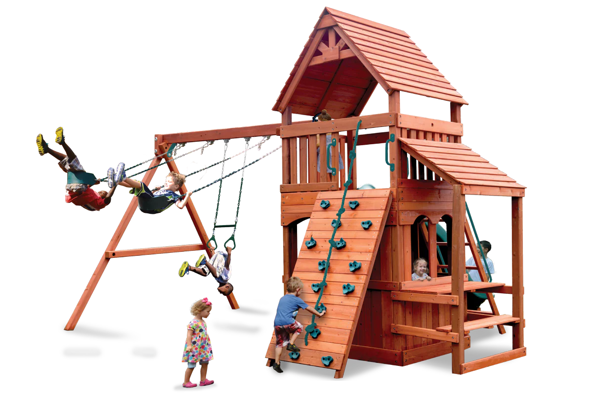 Turbo Original Fort Hangout Swing Set with Wood Roof (17F) - Image 3